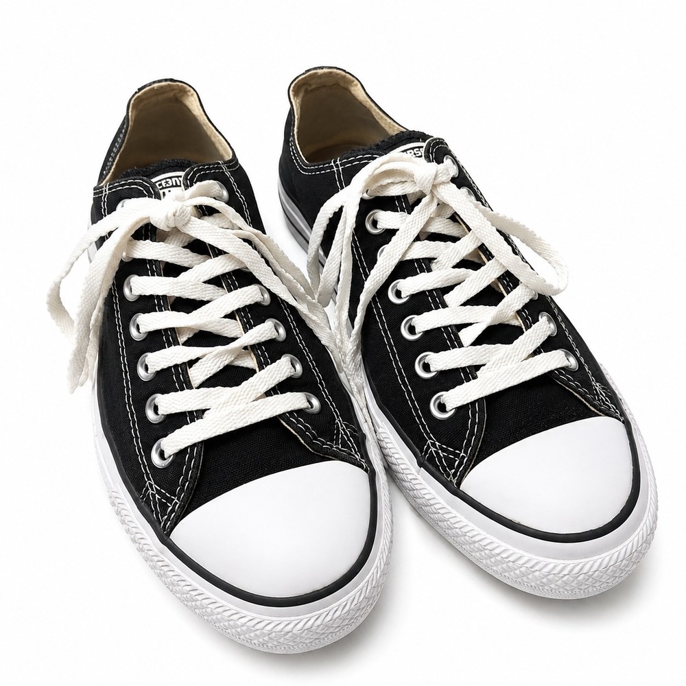CONVERSE Chuck Taylor All Star Low-Top Sneakers Sz Men/9 Wmn/11 Black White GUC